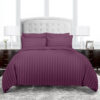 strip duvet cover made of premium micro fabric in dark purple color